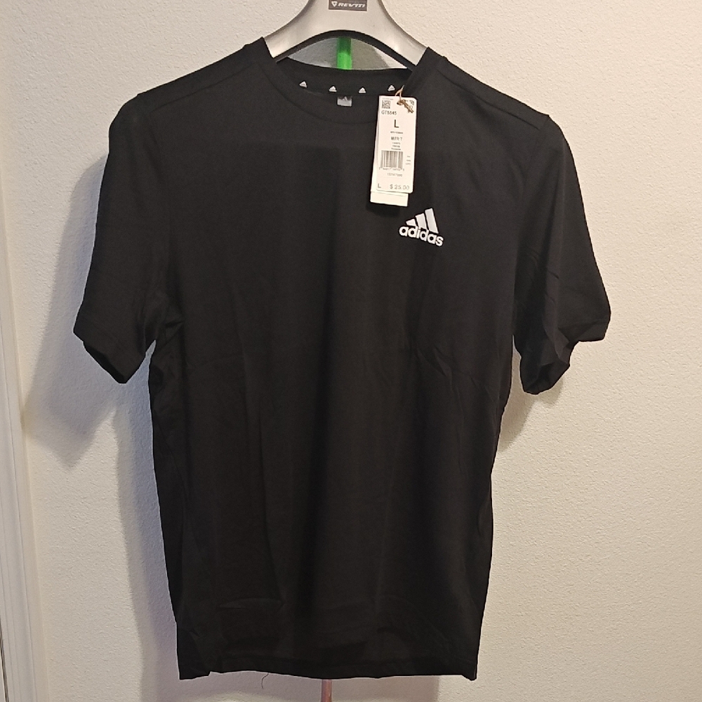 Adidas Short Sleeve Tech Tee Black Men's Large NWT
